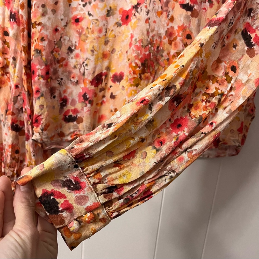 Favorite Daughter The Faye Shirt Button Back Floral Blouse Pink Anthropologie - Picture 9 of 14
